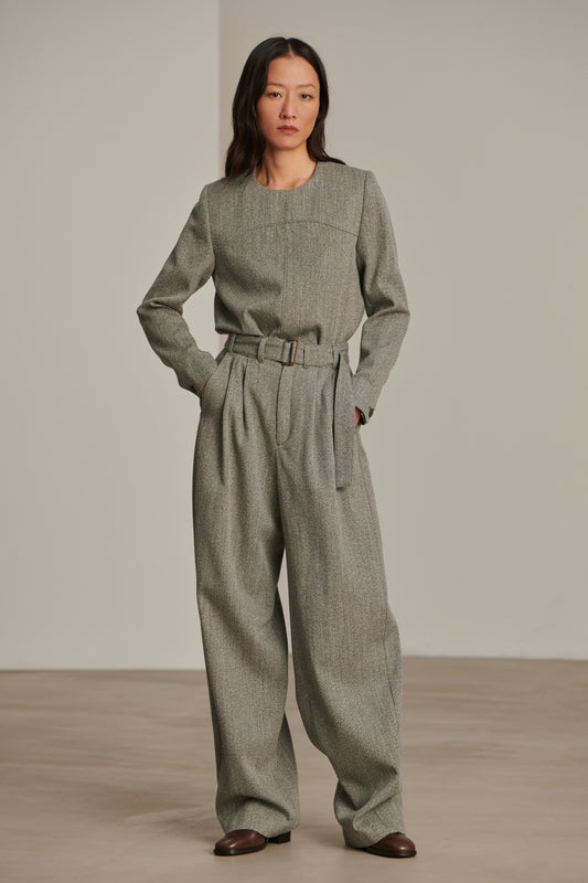 Pantalón Cole - Gris jaspeado - Lana - Mujer