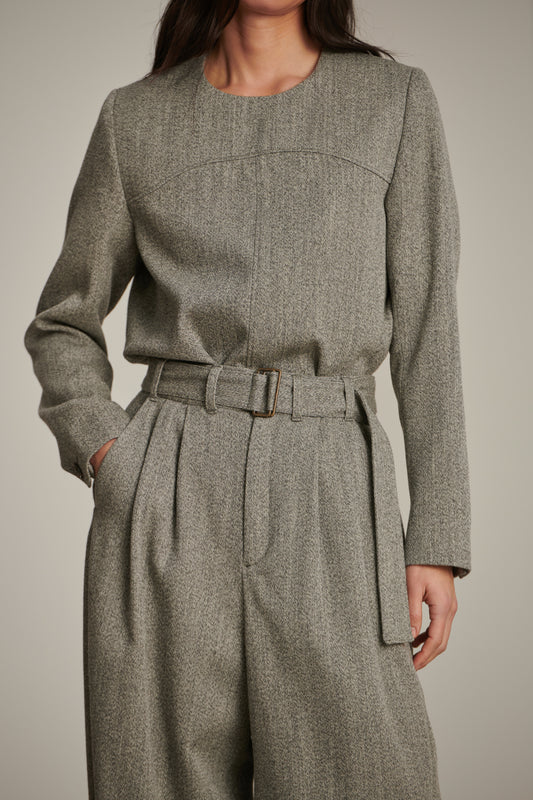 Pantalón Cole - Gris jaspeado - Lana - Mujer