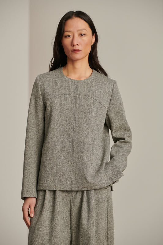 Camisa Clarisse - Gris Jaspeado - Lana - Mujer
