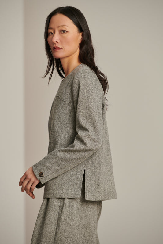 Camisa Clarisse - Gris Jaspeado - Lana - Mujer
