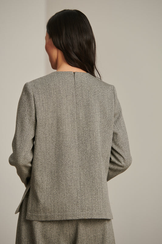 Camisa Clarisse - Gris Jaspeado - Lana - Mujer