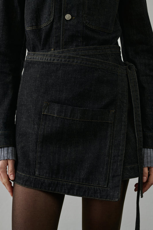 Jupe Eloise - Denim Brut Noir - Coton - Femme