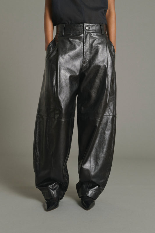 Pantalón Julien - Negro - Cuero - Mujer