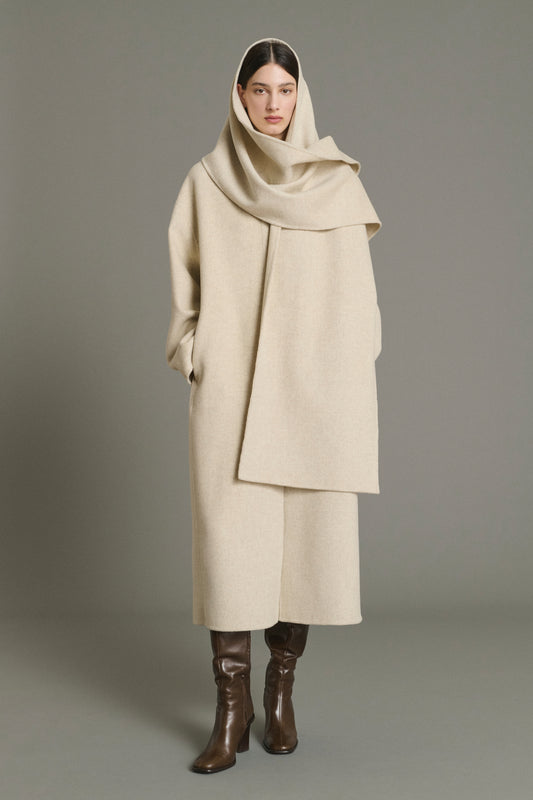 Abrigo Finn - Crudo/Gris - Lana - Mujer
