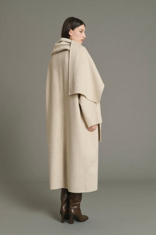 Abrigo Finn - Crudo/Gris - Lana - Mujer