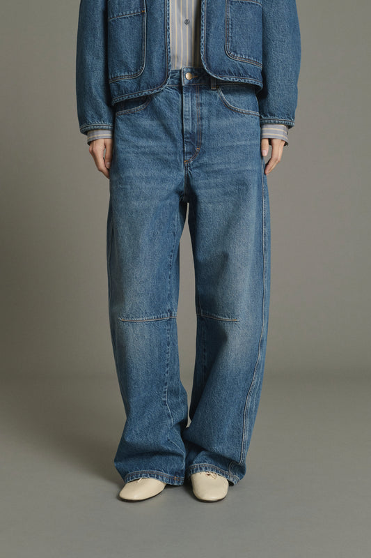 Vaqueros Eliott - Bleu Denim Amplio Mujer - Soeur