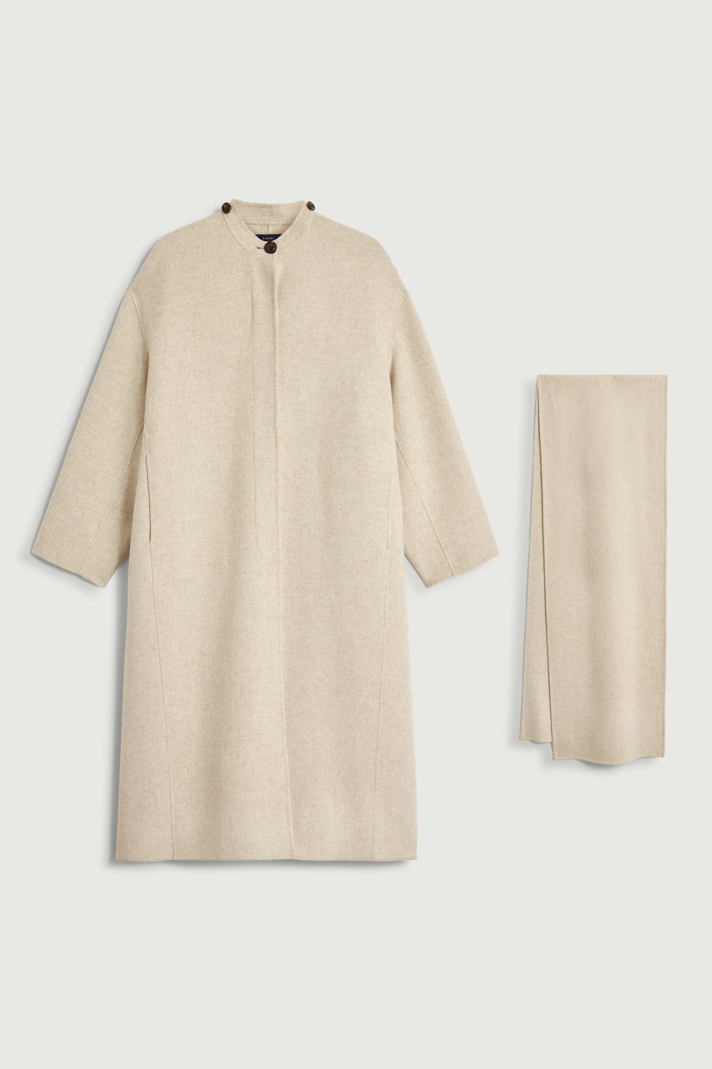 Abrigo Finn - Crudo/Gris - Lana - Mujer