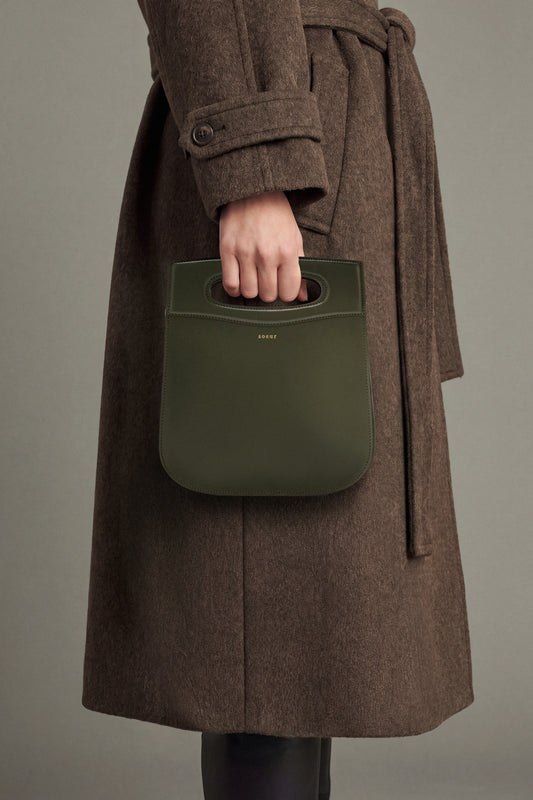 Bolso Cheri - Piel icónica verde militar - Soeur