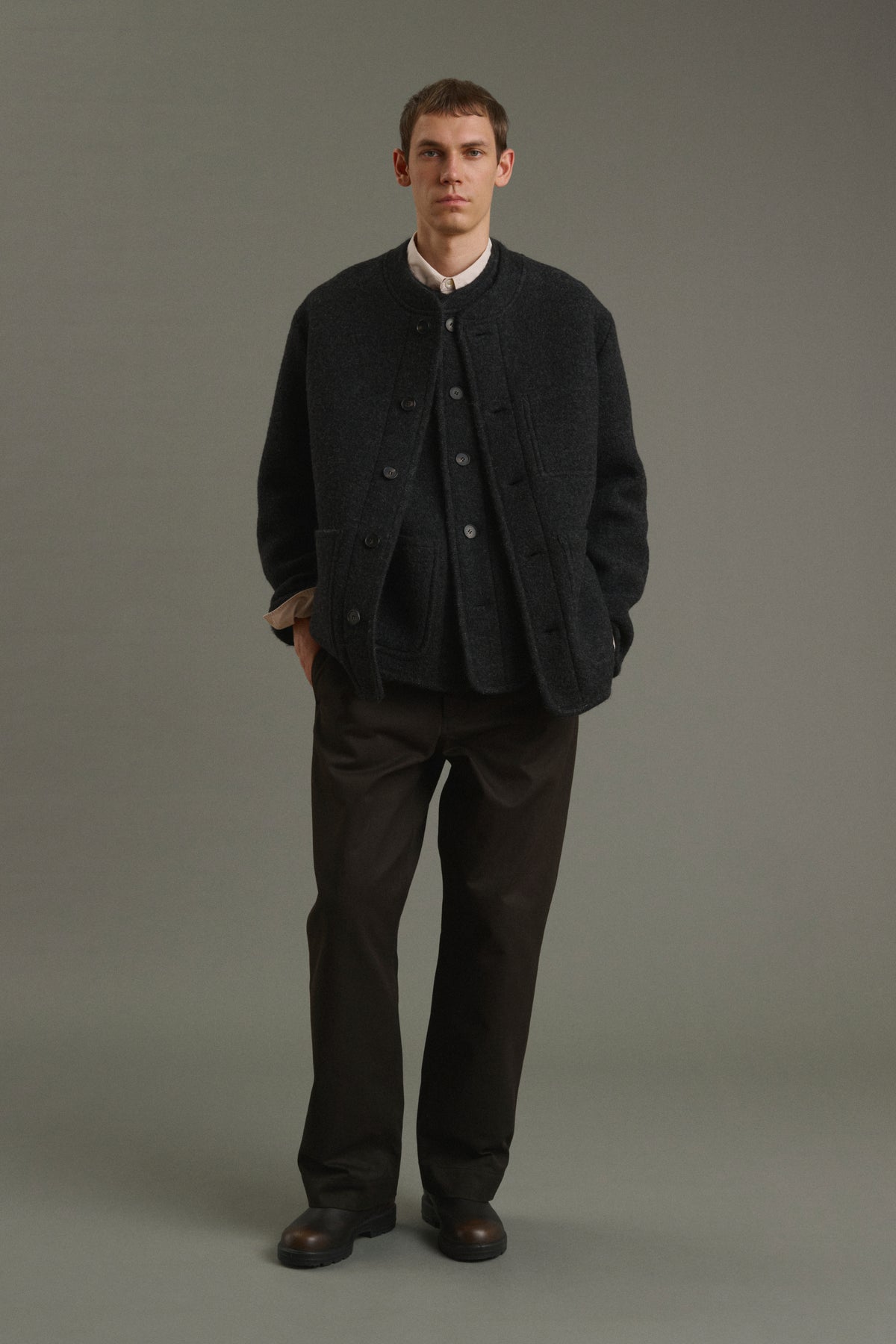 Chaqueta Aliocha - Gris antracita - Lana - Hombre vue 4