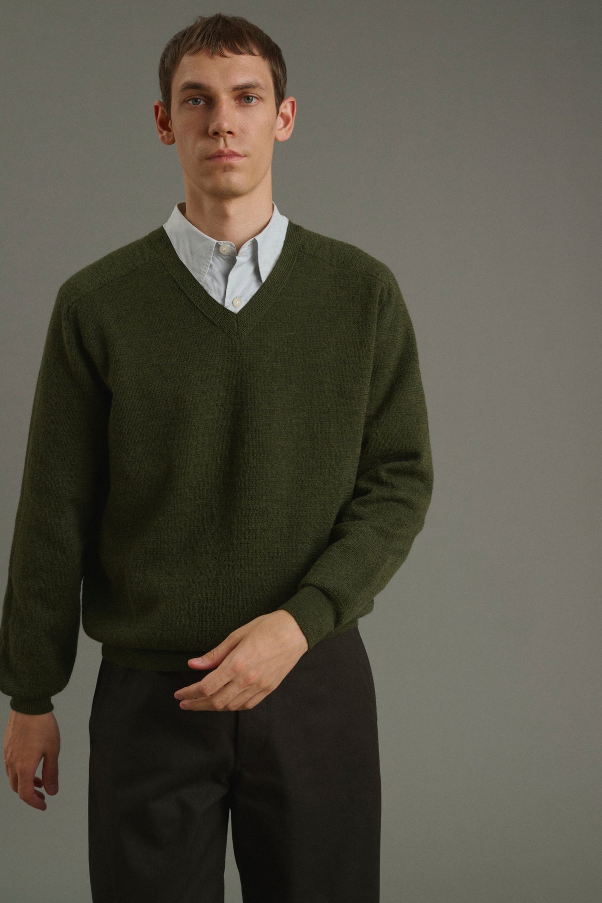 Jersey Themo - Verde oscuro - Lana - Hombre