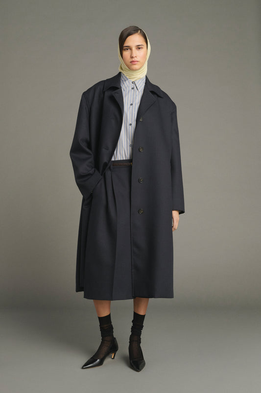 Abrigo Liam - Deep Navy - Lana - Mujer