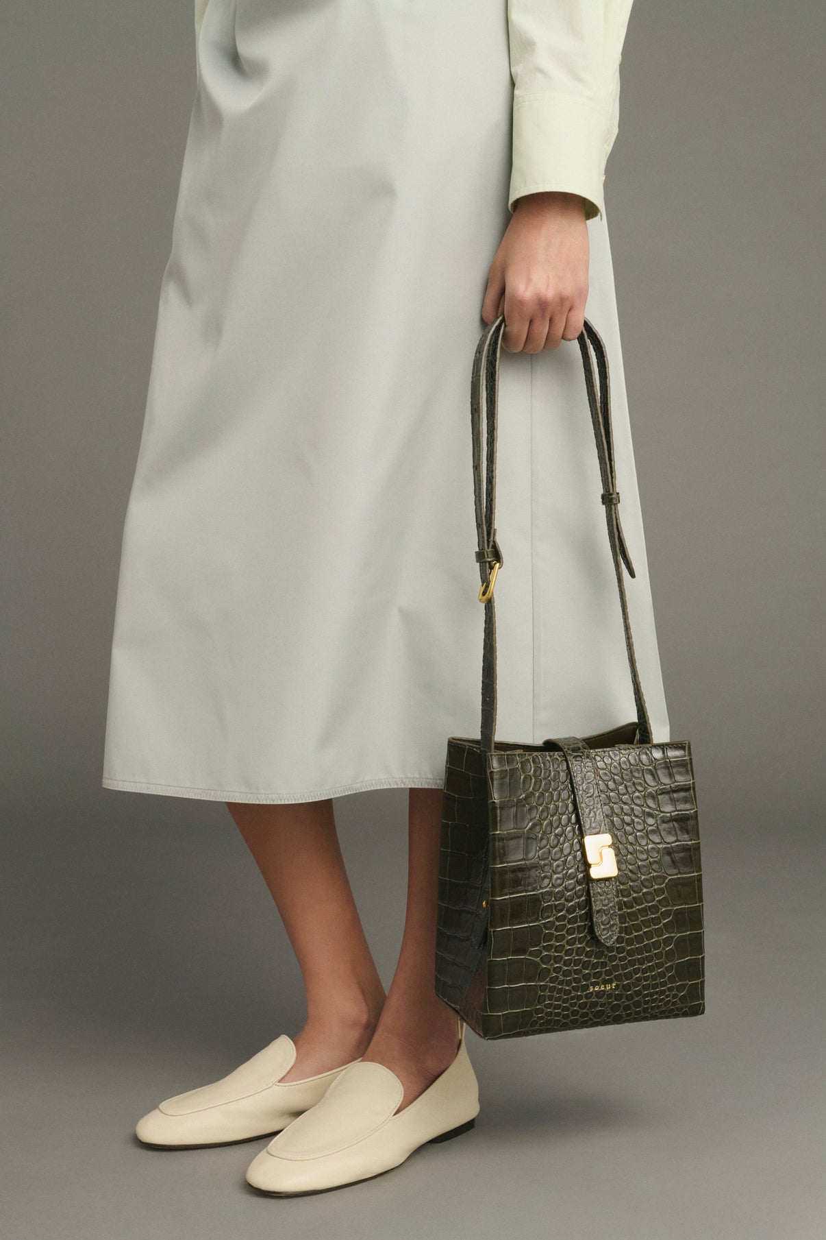 Bolso Bello Mini - Verde Oliva - Cuero - Mujer vue 2