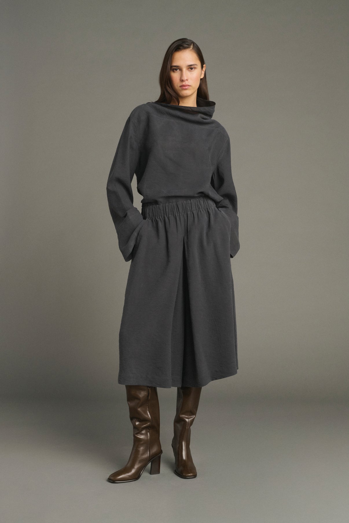 Bermuda Lexie - Gris Antracita - Seda - Mujer vue 1