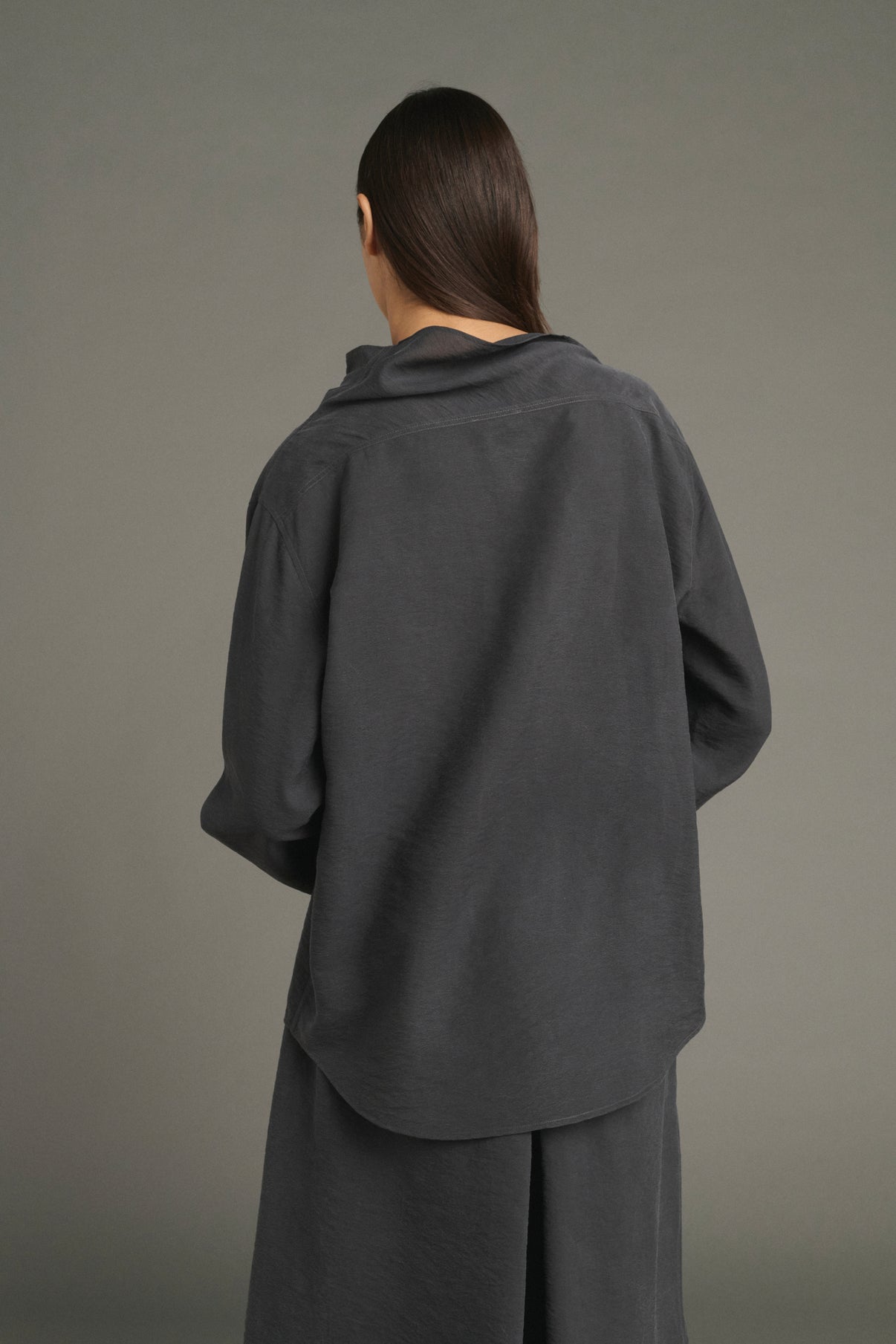 Blusa Laila - Gris Antracita - Seda - Mujer vue 2