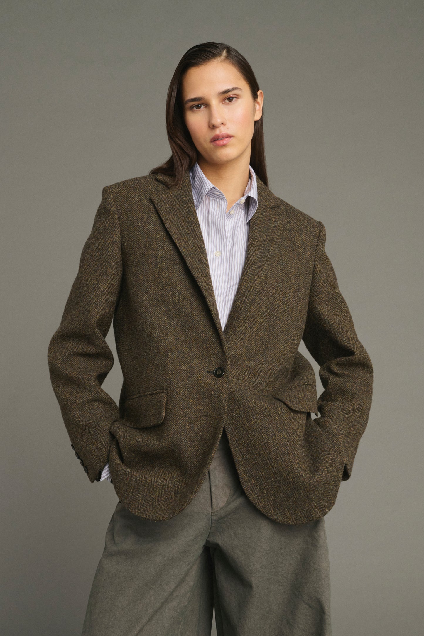 Chaqueta Sevres - Marrón/Navy - Lana - Mujer