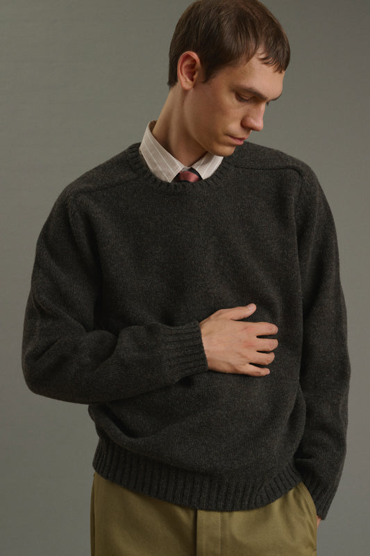 Jersey Isamu - Marrón oscuro - Lana - Hombre