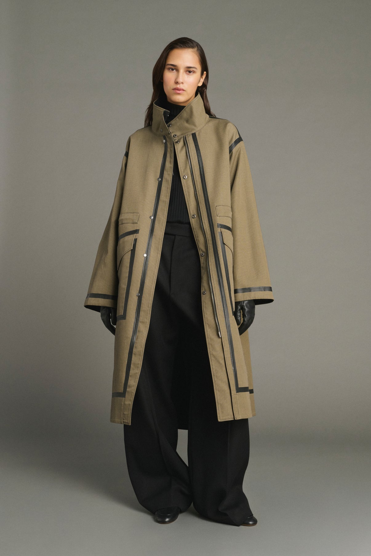 Abrigo Luce - Negro/Beige - Algodón - Mujer vue 4