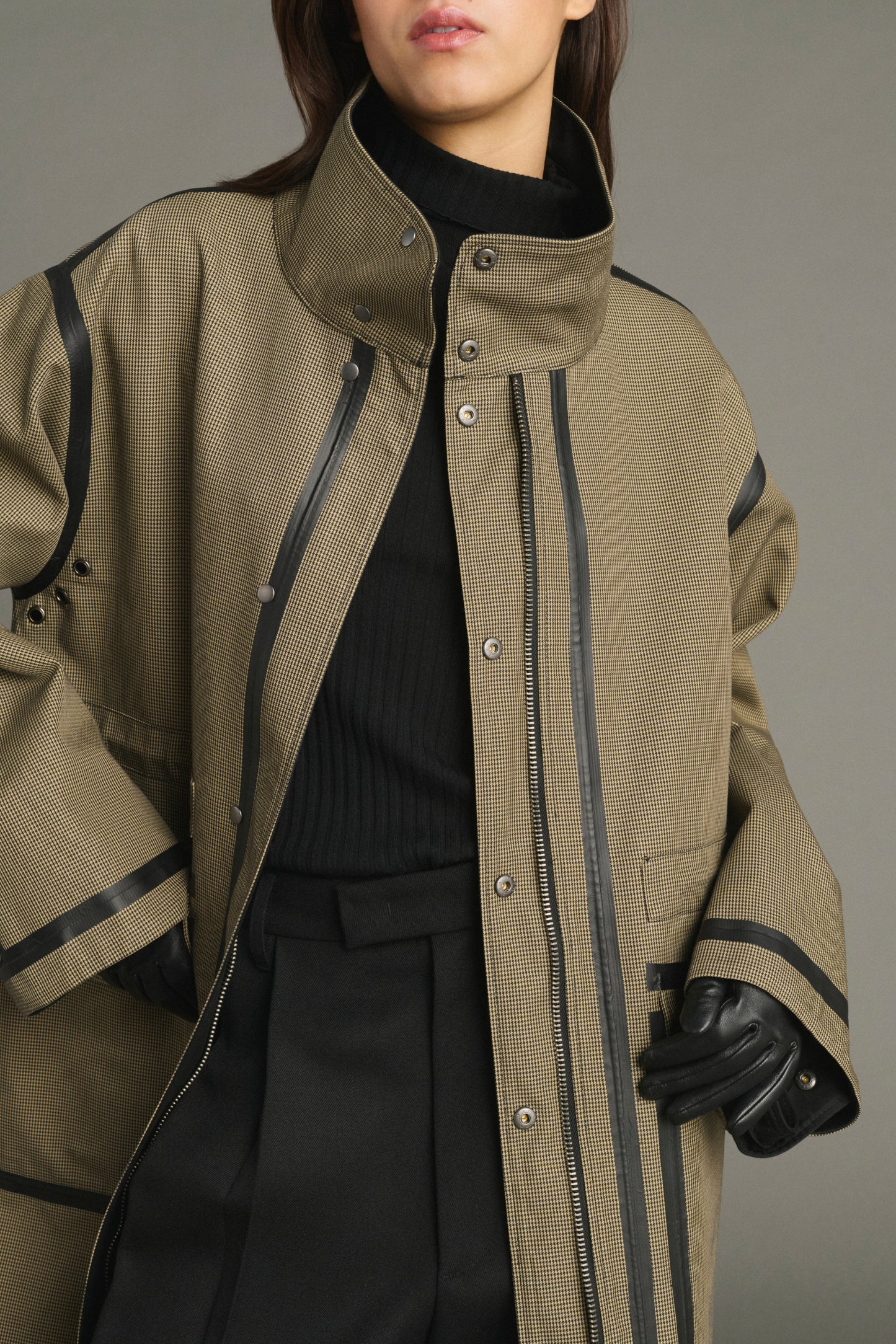 Abrigo Luce - Negro/Beige - Algodón - Mujer