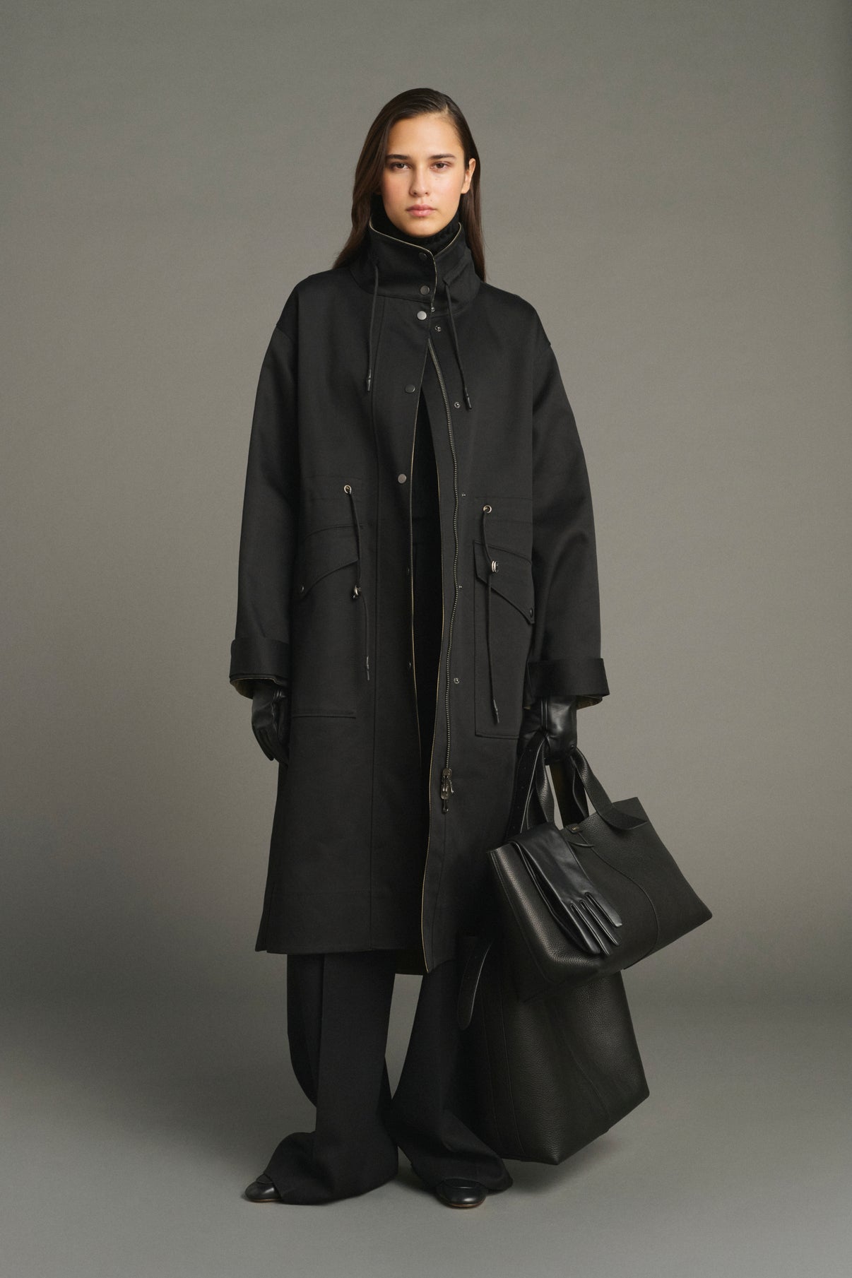 Abrigo Luce - Negro/Beige - Algodón - Mujer vue 1
