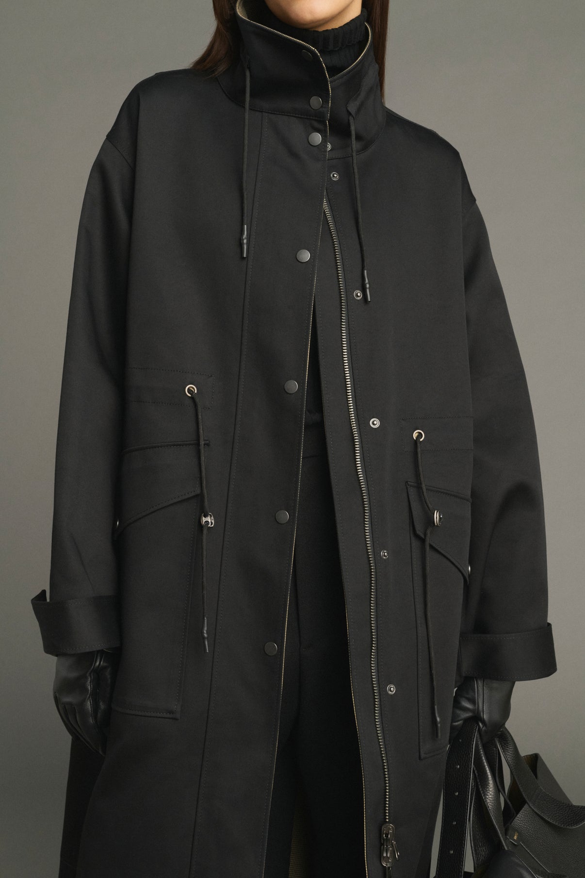 Abrigo Luce - Negro/Beige - Algodón - Mujer vue 3