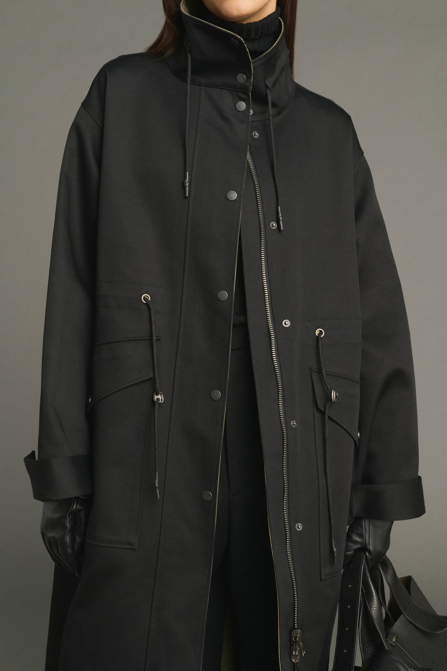 Abrigo Luce - Negro/Beige - Algodón - Mujer