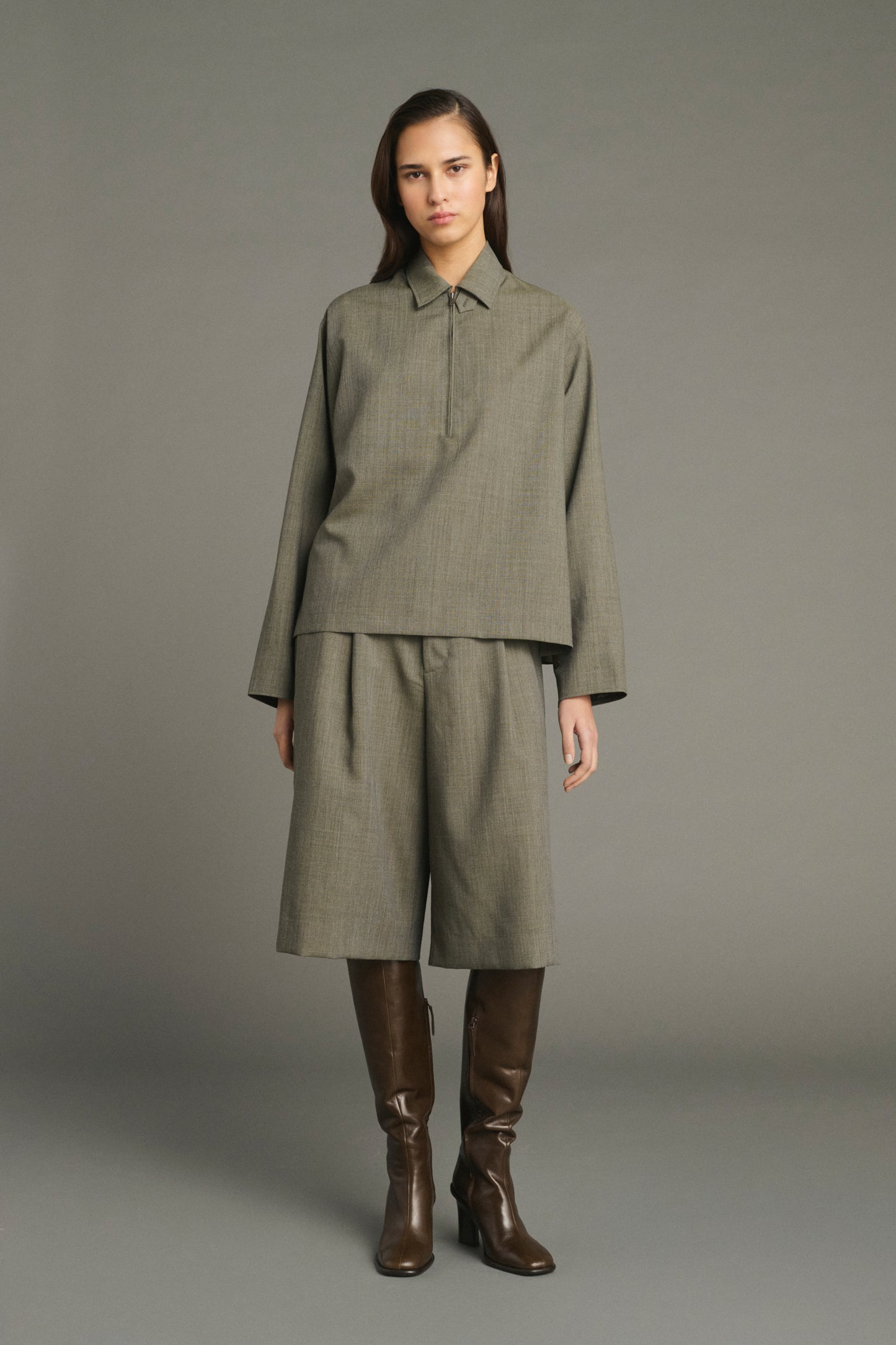 Bermuda Louison - Verde De Gris - Lana - Mujer