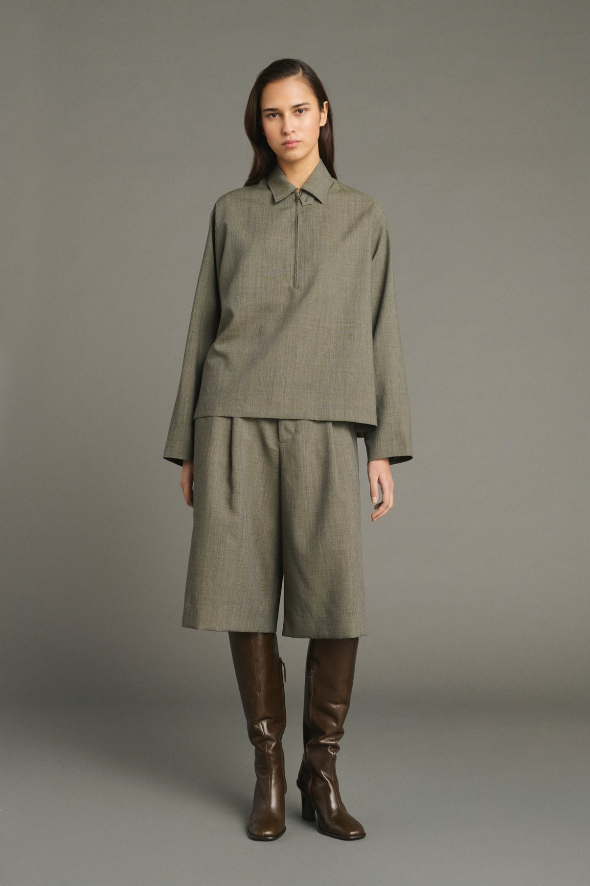 Blusa Jessie - Verde de gris - Lana - Mujer vue 2
