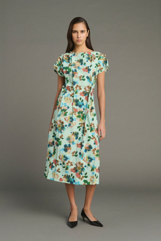 Vestido Jade - Turquesa - Seda - Mujer