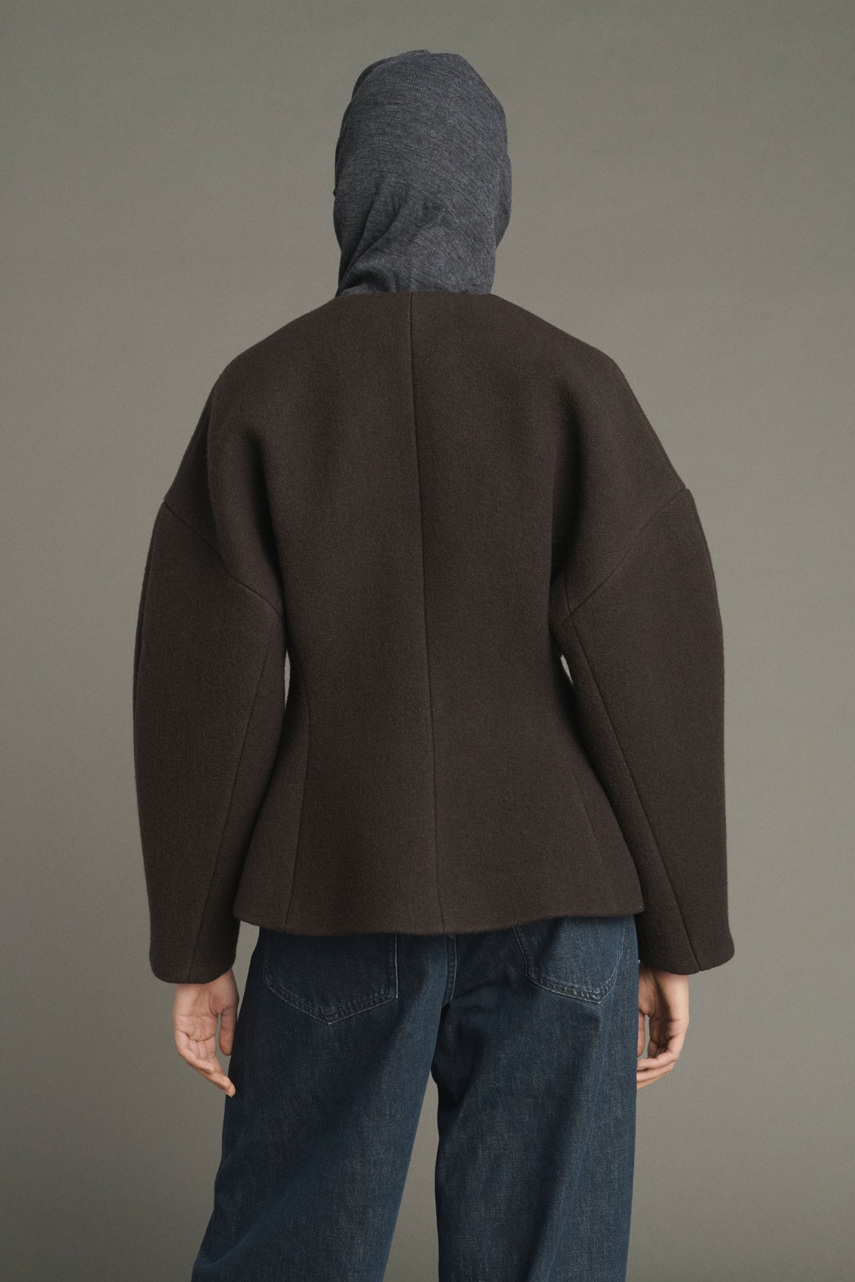 Chaqueta France - Verde ébano - Algodón - Mujer vue 4
