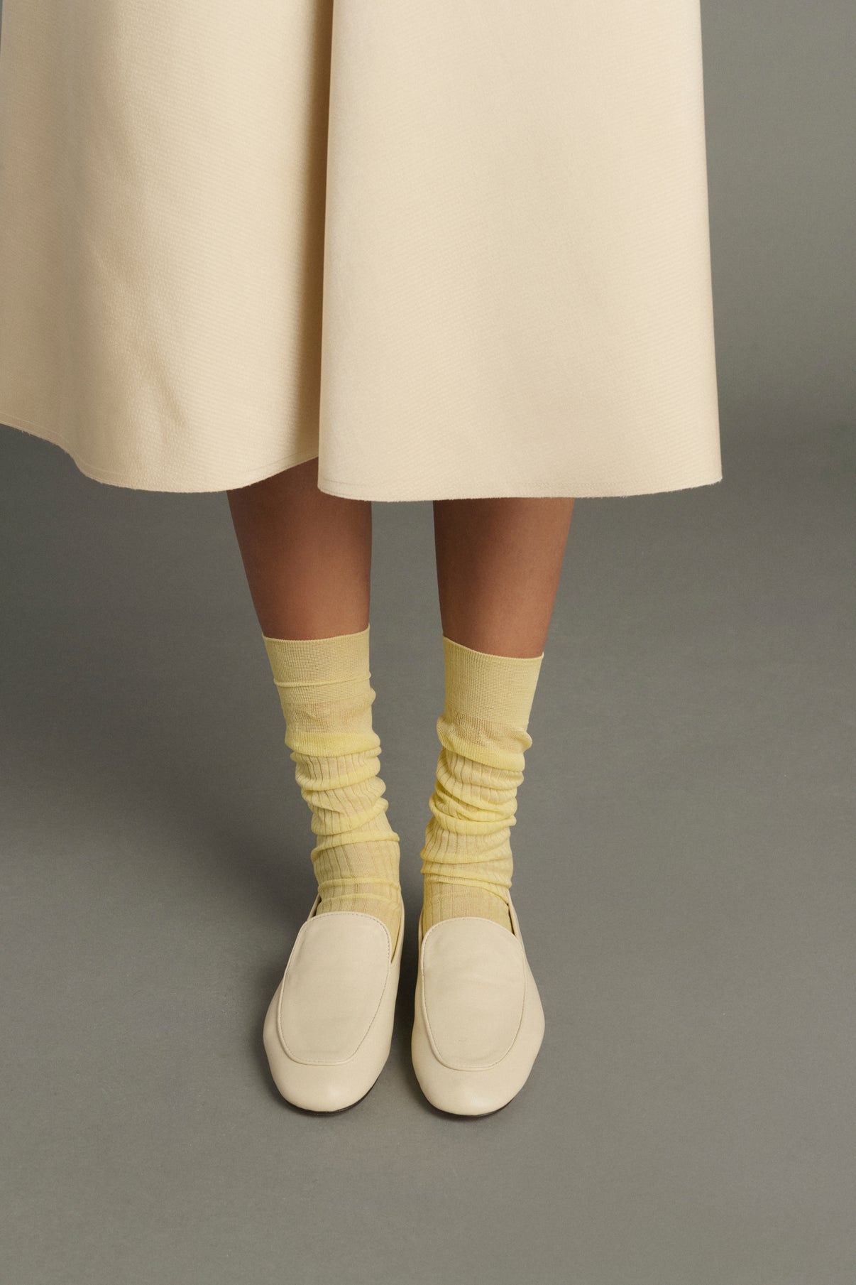 Calcetines Bach - Amarillo pálido - Algodón - Mujer vue 2