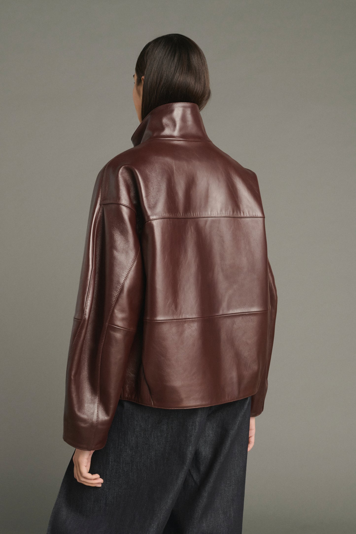 Chaqueta Gamma - Burdeos - Cuero - Mujer