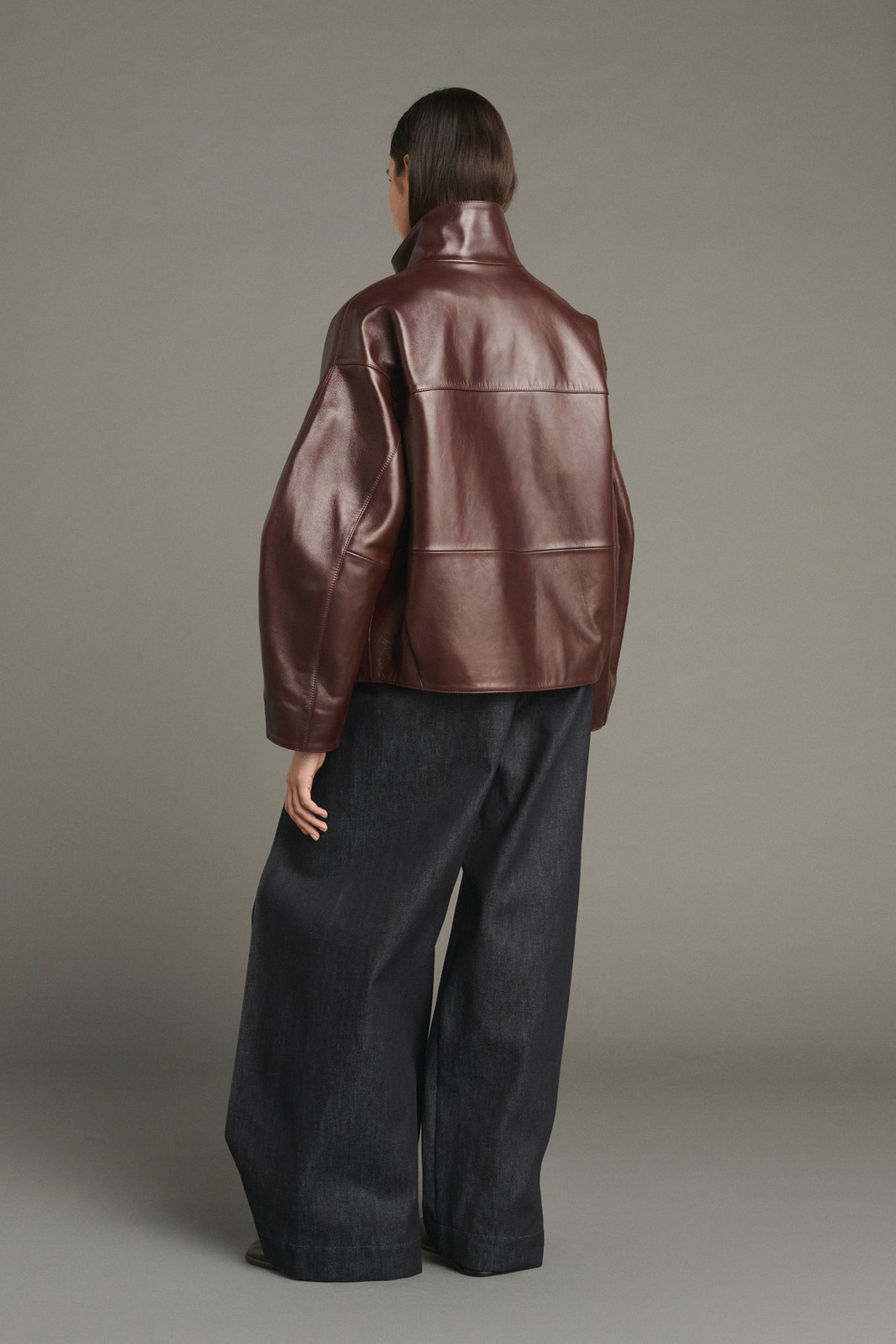 Chaqueta Gamma - Burdeos - Cuero - Mujer vue 2