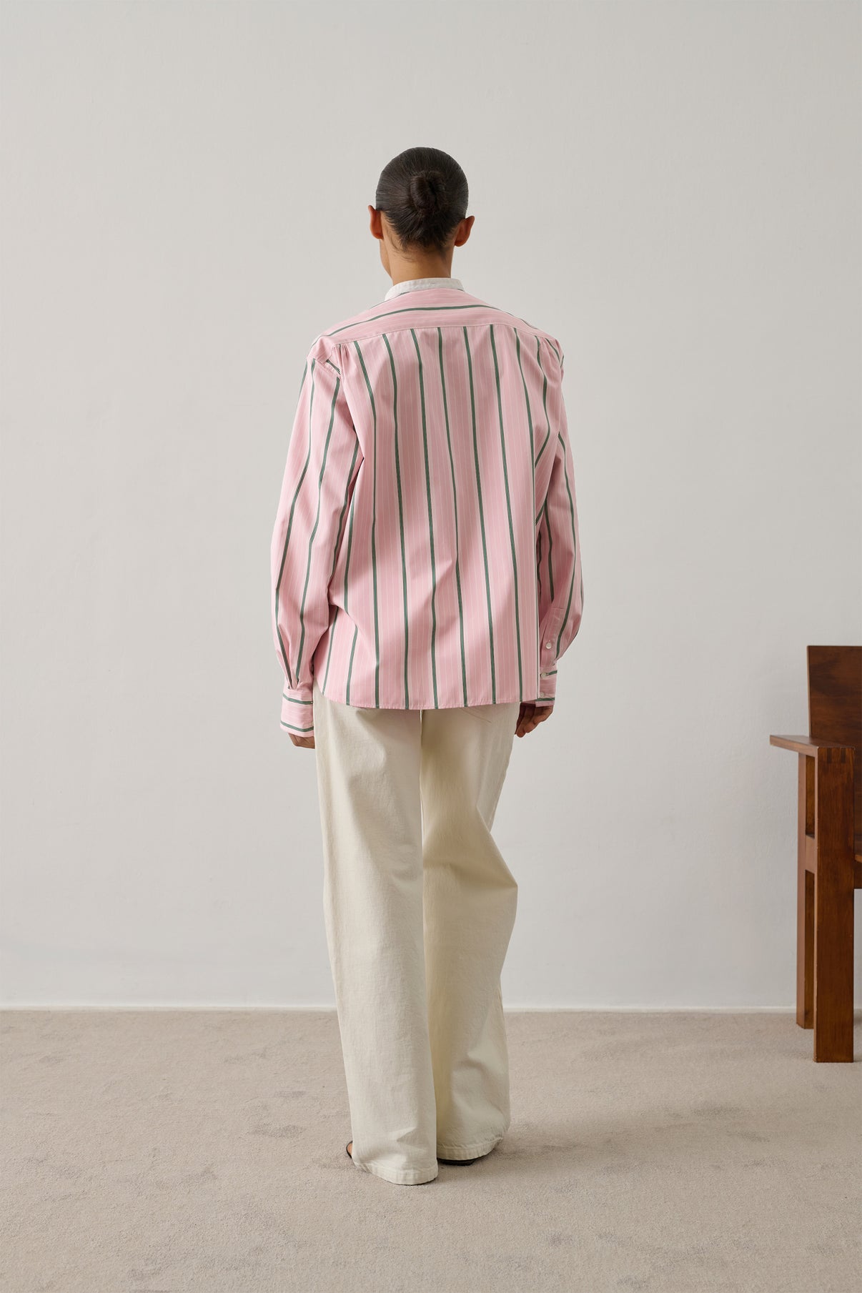 Camisa Bermudes - Rosa/Gris - Algodón - Mujer vue 3