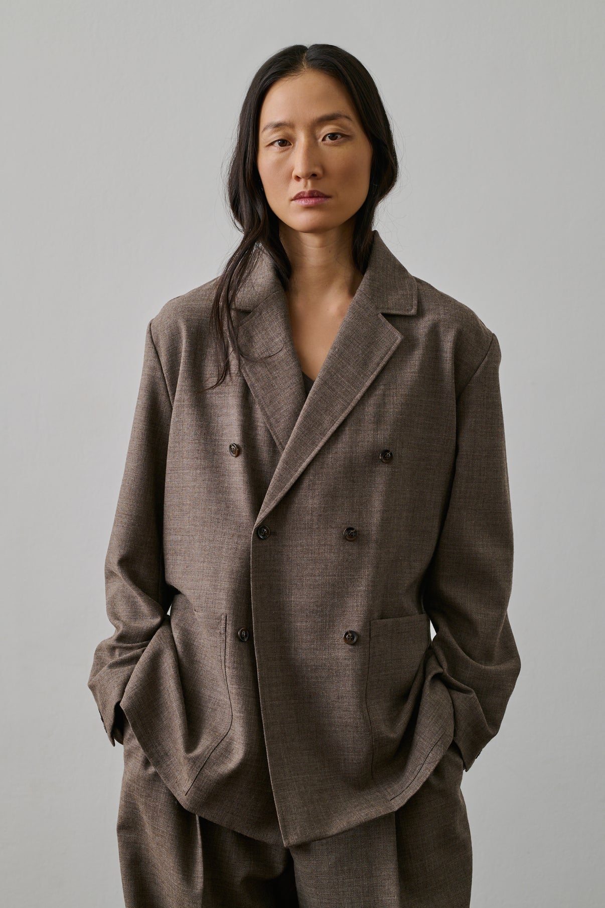 Veste Drew - Marron/Écru - Laine - Femme vue 1