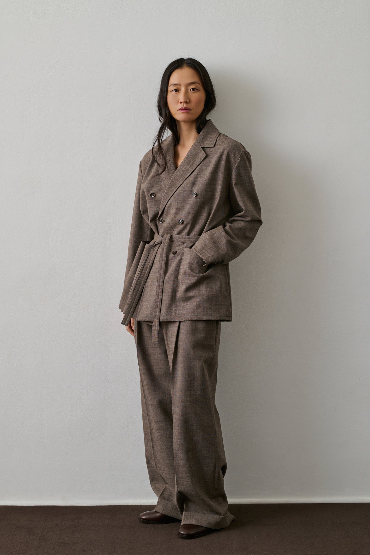 Veste Drew - Marron/Écru - Laine - Femme vue 3