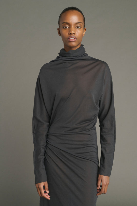 Vestido Lola - Gris Antracita - Algodón - Mujer