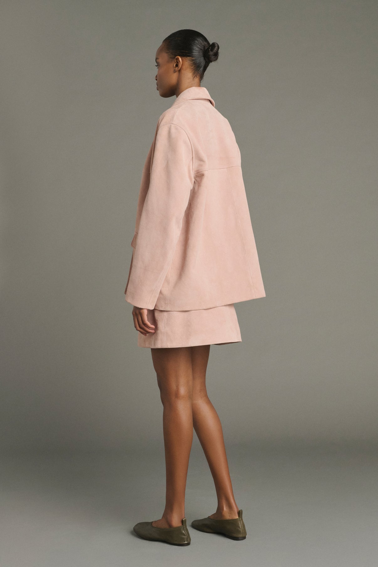 Chaqueta Lorenzo - Rosa Viejo Cuero Curtido Mujer - Soeur vue 4