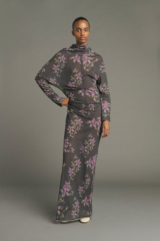 Vestido Lola - Antracita/Violeta - Algodón - Mujer