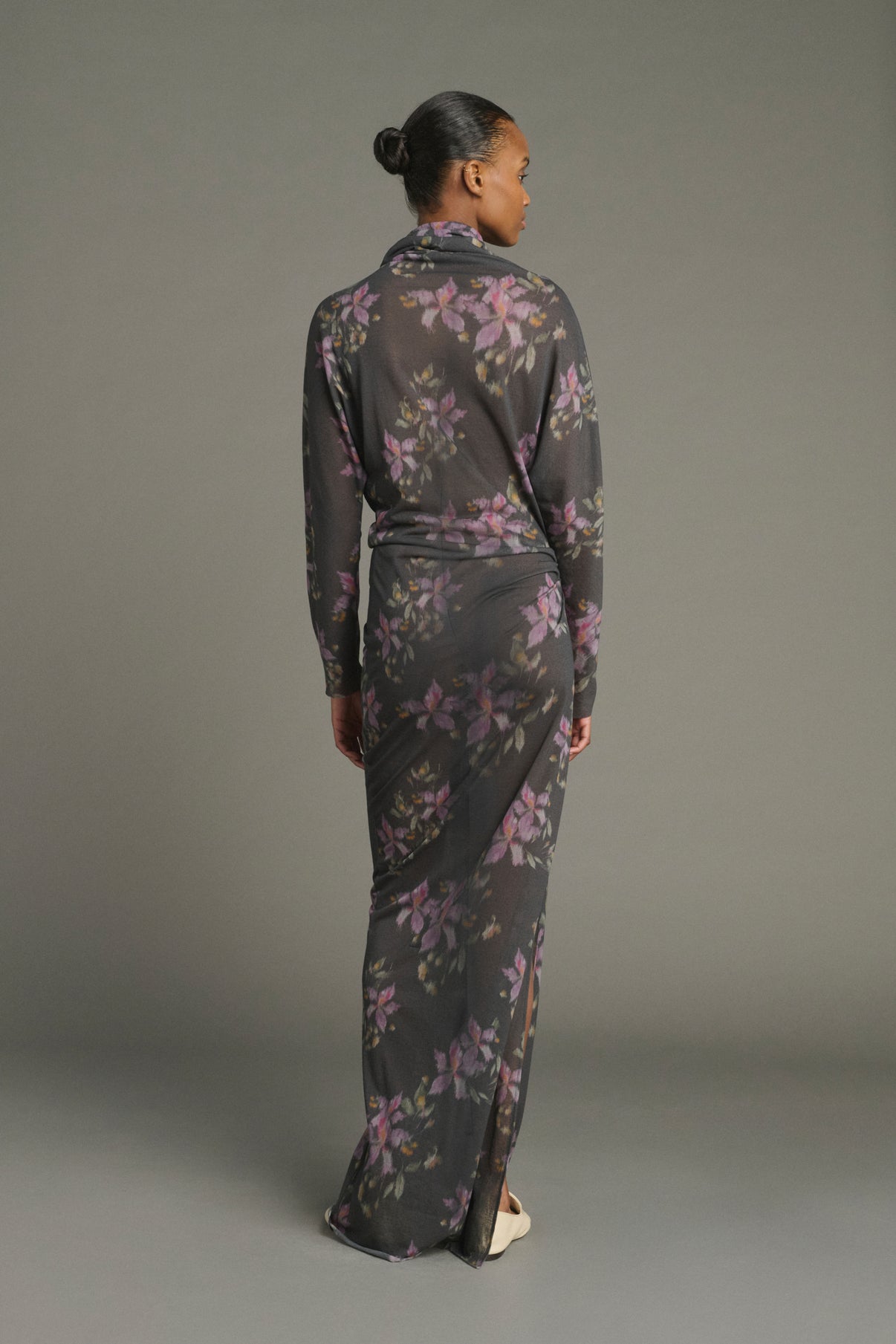 Vestido Lola - Antracita/Violeta - Algodón - Mujer vue 2