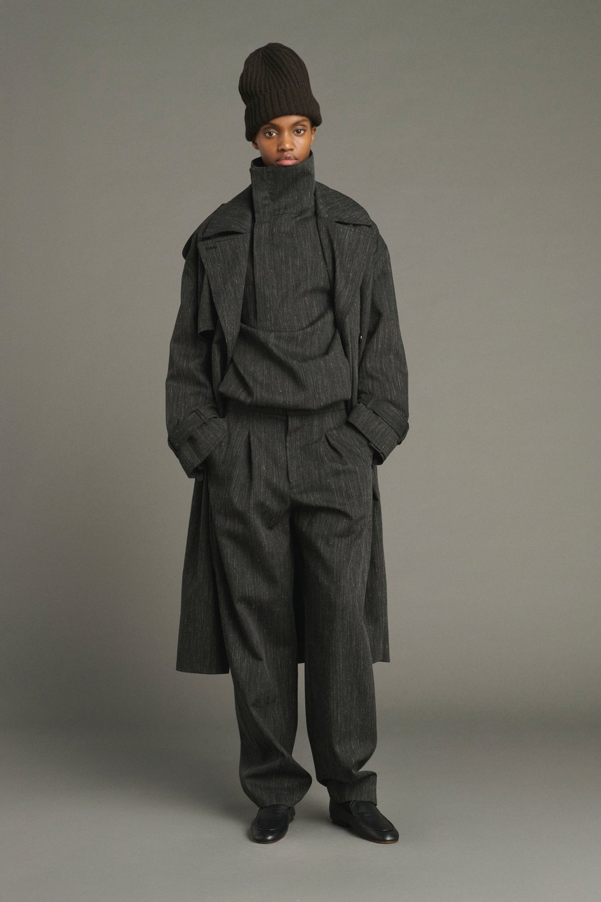 Trench Jourdain - Gris Antracita - Lana - Mujer vue 3