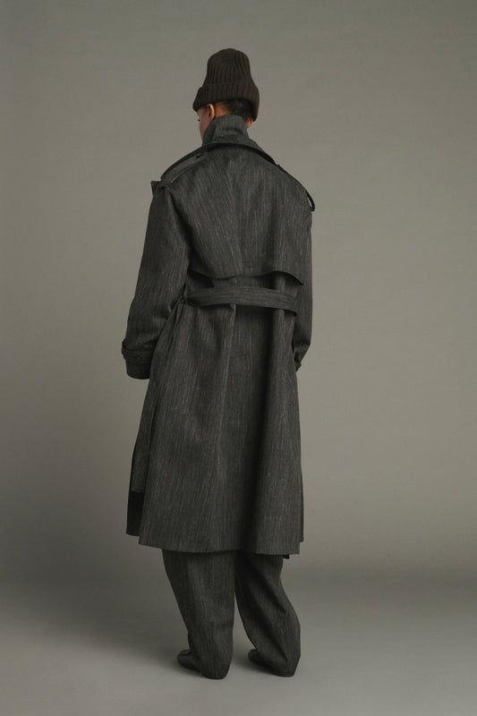 Trench Jourdain - Gris Antracita - Lana - Mujer