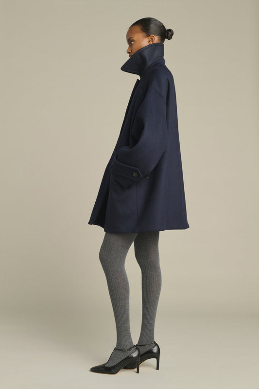 Abrigo Kasper - Dark Navy - Lana - Mujer