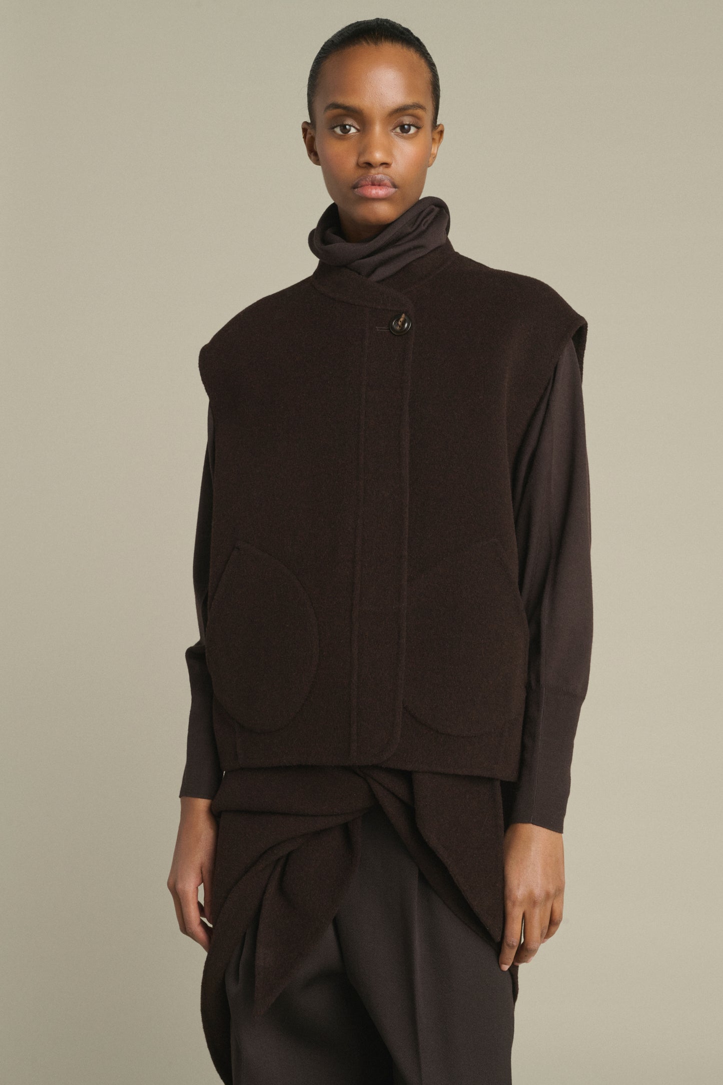 Cazadora Adeline - Marrón Oscuro - Lana - Mujer