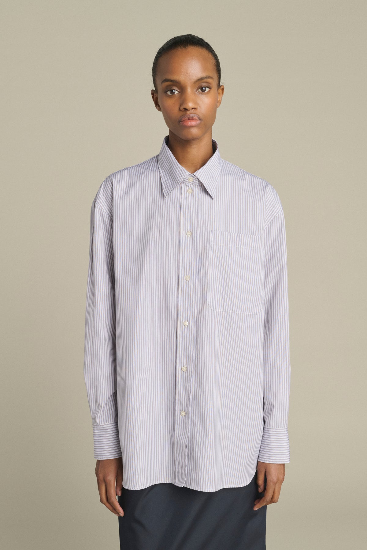 Camisa Carlotta - Azul/Beige - Algodón - Mujer vue 3