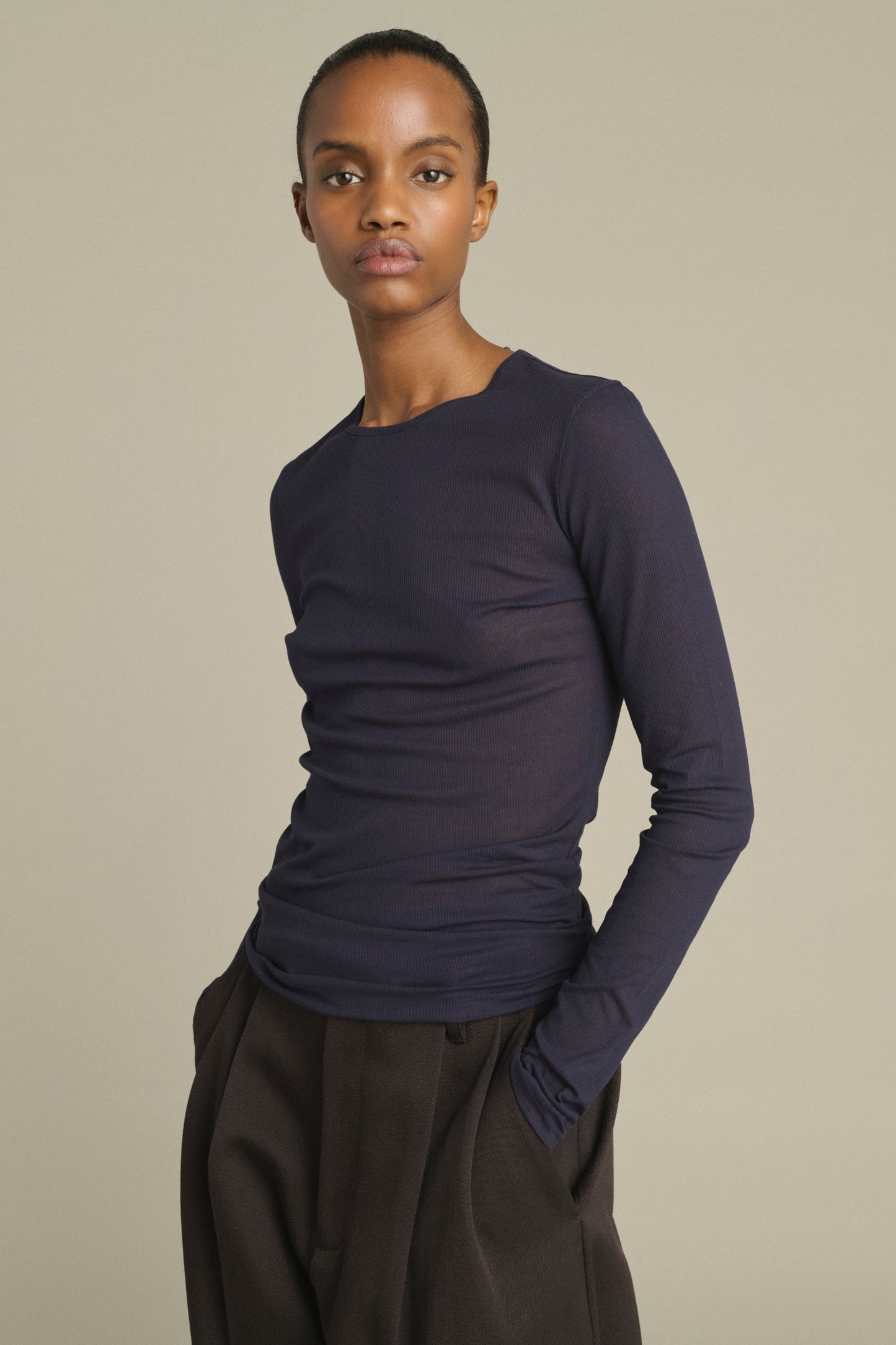 Camiseta Jia - Violeta Oscuro - Algodón - Mujer