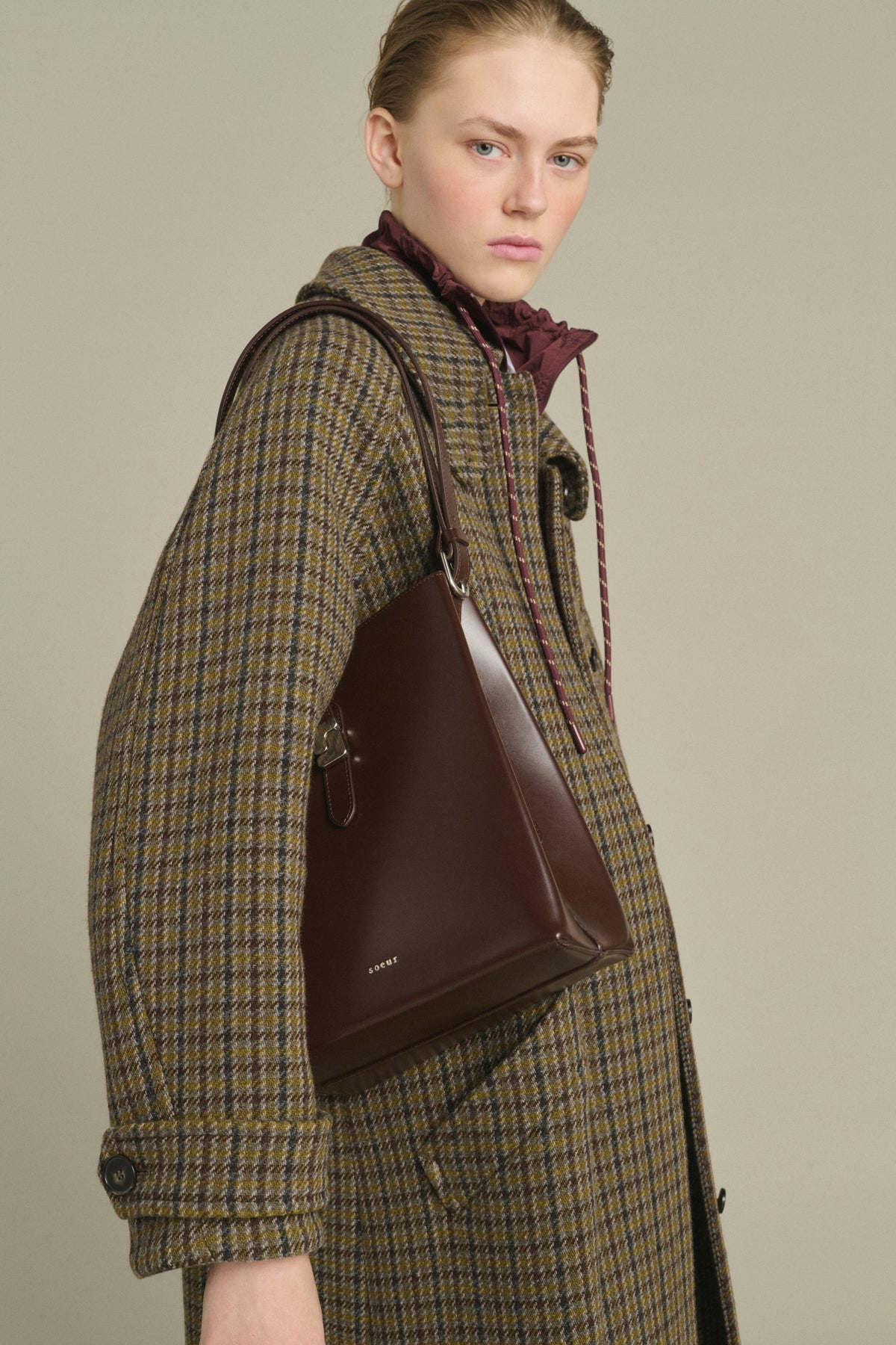 Bolso Bello - Marrón cálido Piel Box tipo cubo - Soeur vue 2