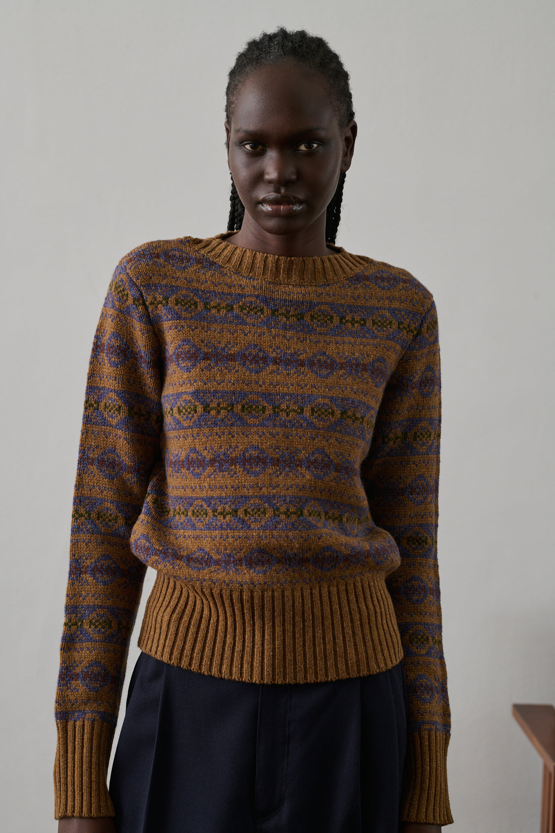 Pull Gipsy - Camel/Violet - Laine - Femme