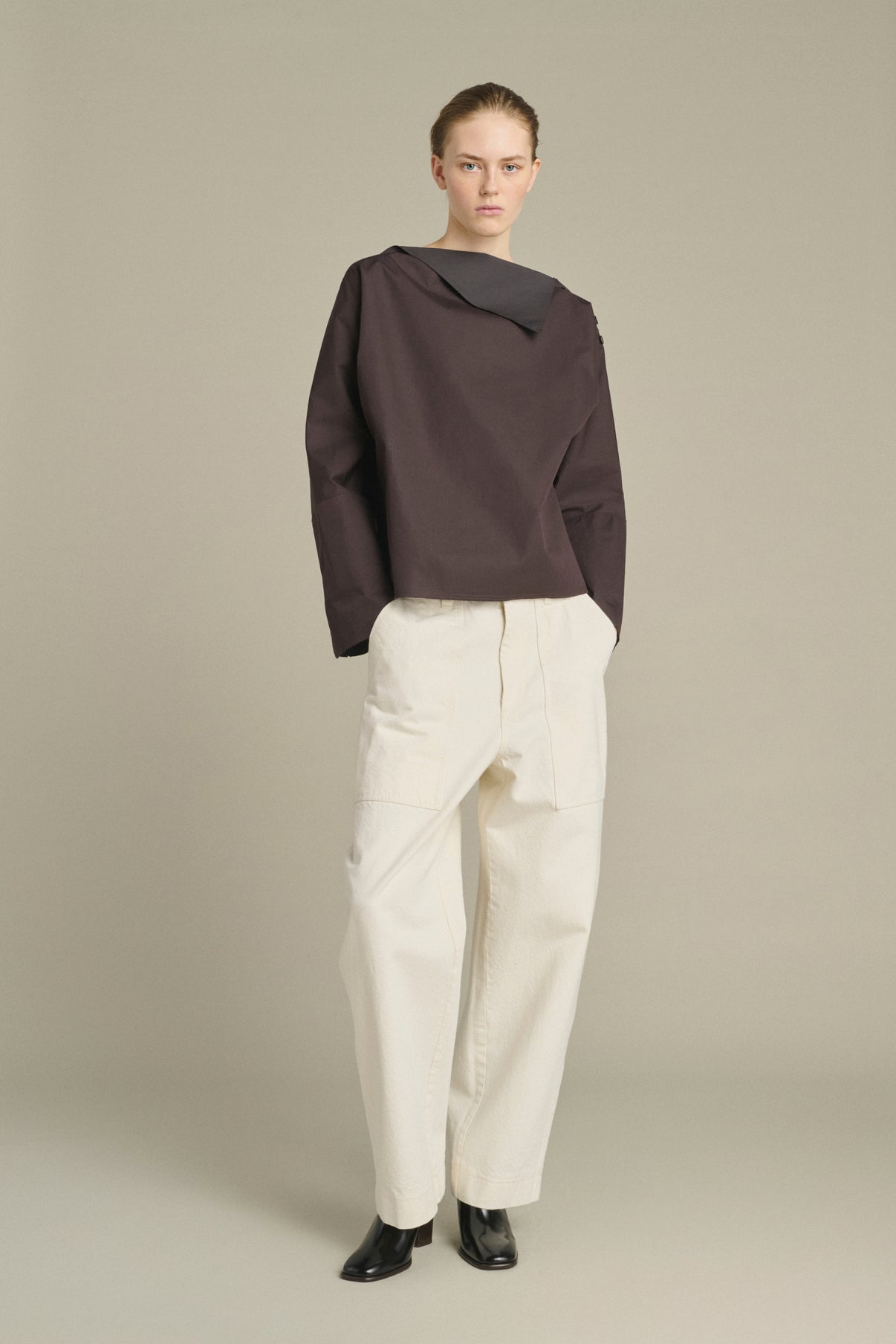 Blusa Kate - Higo/Marrón Oscuro - Algodón - Mujer vue 1