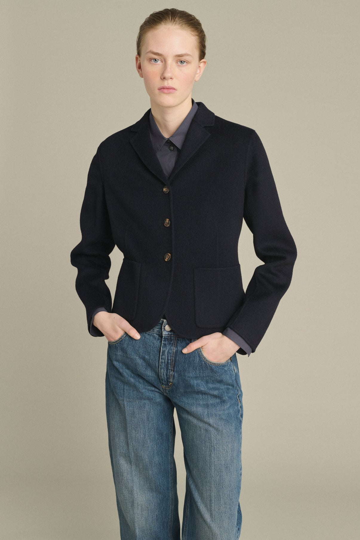 Chaqueta Hespera - Deep Navy - Lana - Mujer vue 3