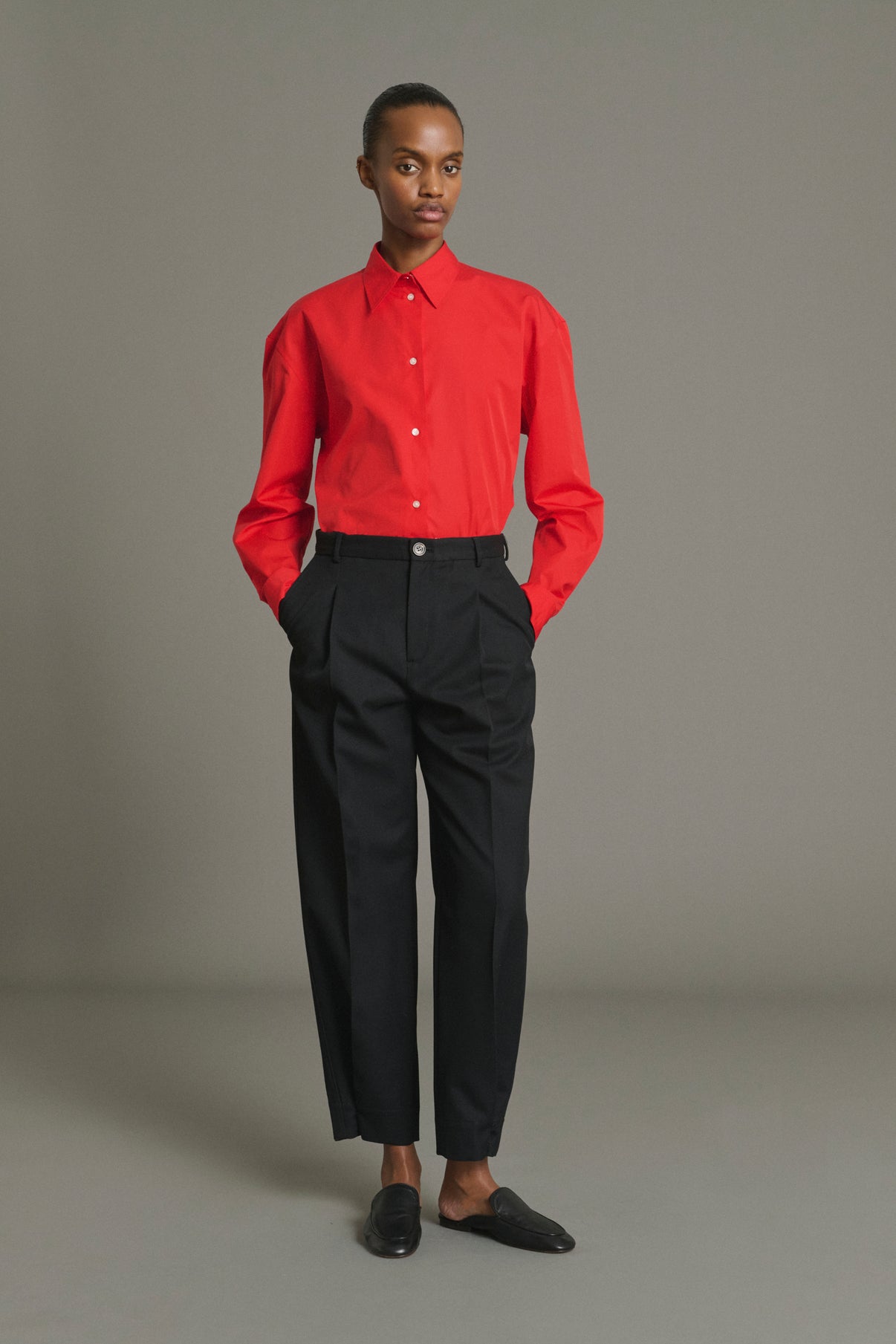 Pantalón Felix - Negro Lana con Pinzas Mujer - Soeur vue 5